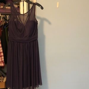 David's Bridal Deep Purple Backless Dress